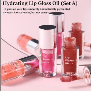 Qbest lip oil set of 3 #05 #04 #01 high gloss finish fresh minty scent
